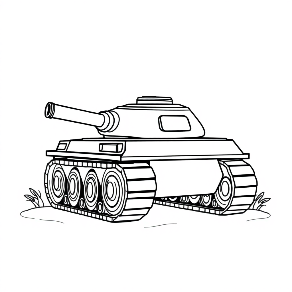 Cartoon Tank Coloring Page