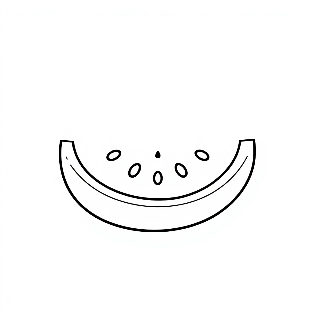 Cartoon Watermelon Slice Coloring Page