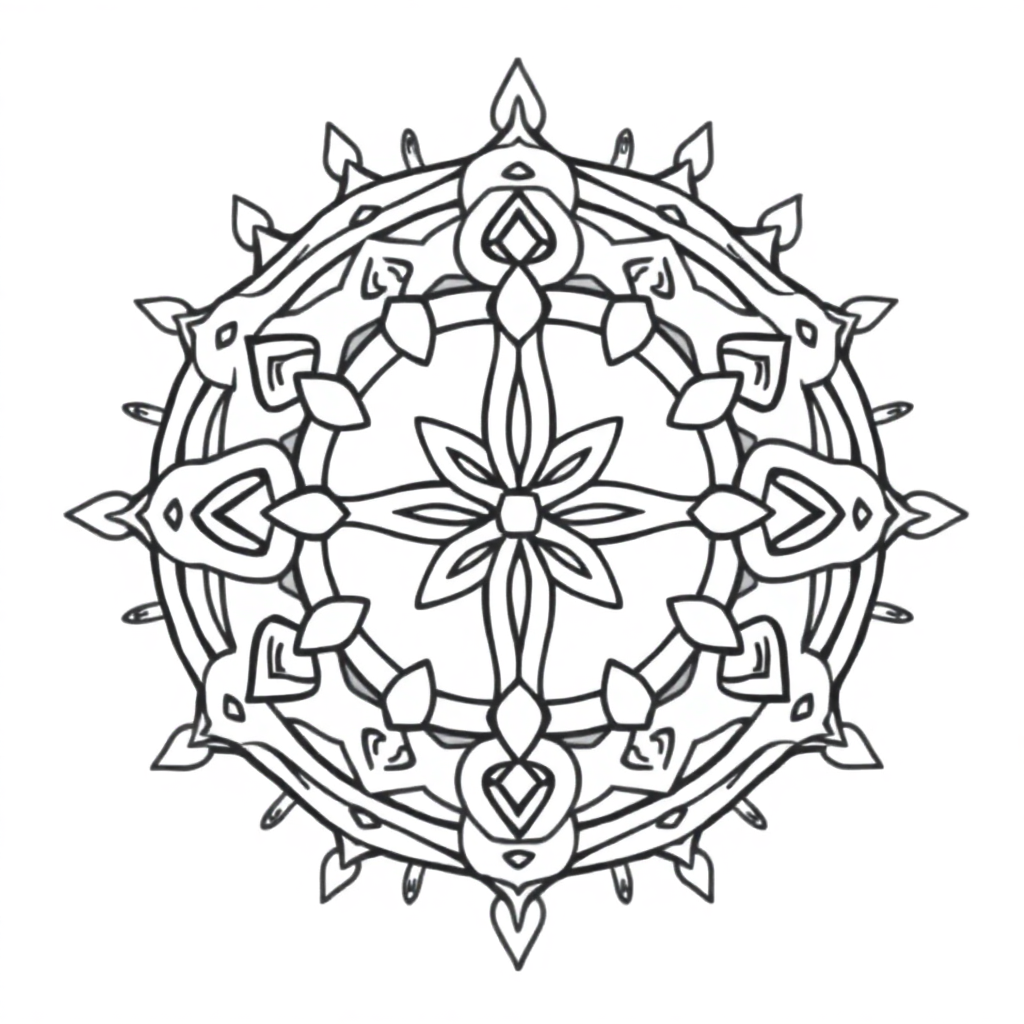 Celtic Knot Mandala In Winter Coloring Page