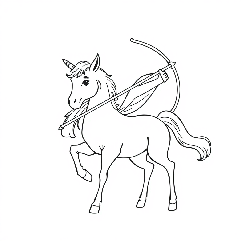 Centaur Archer In Space Coloring Page