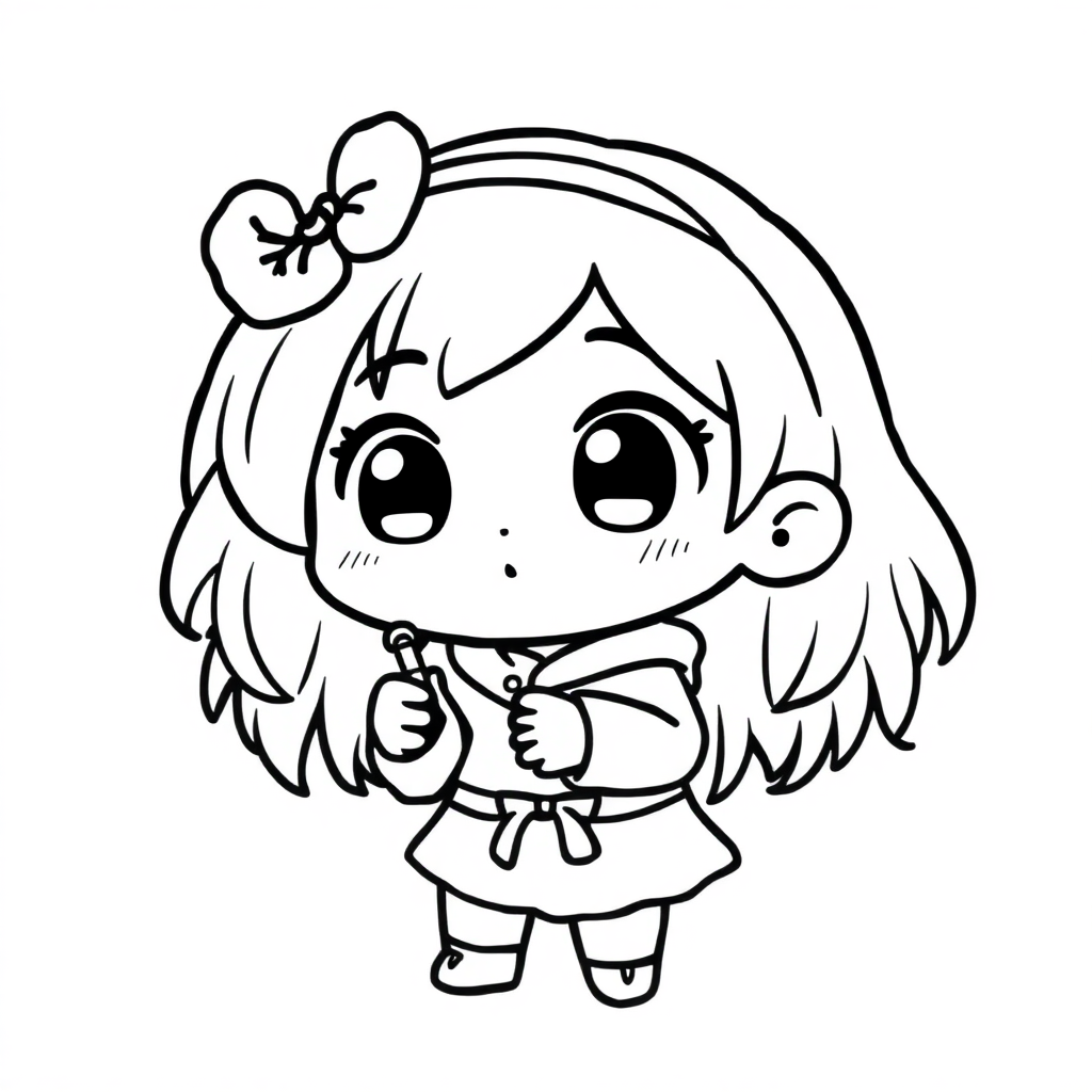 Chibi Artist Painting Coloring Page