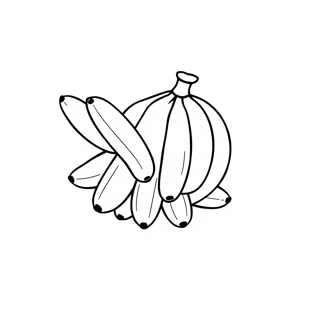 Chibi Banana Bunch Coloring Page