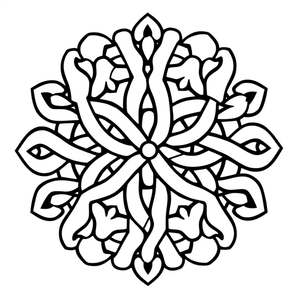 Chibi Celtic Knot Mandala Coloring Page