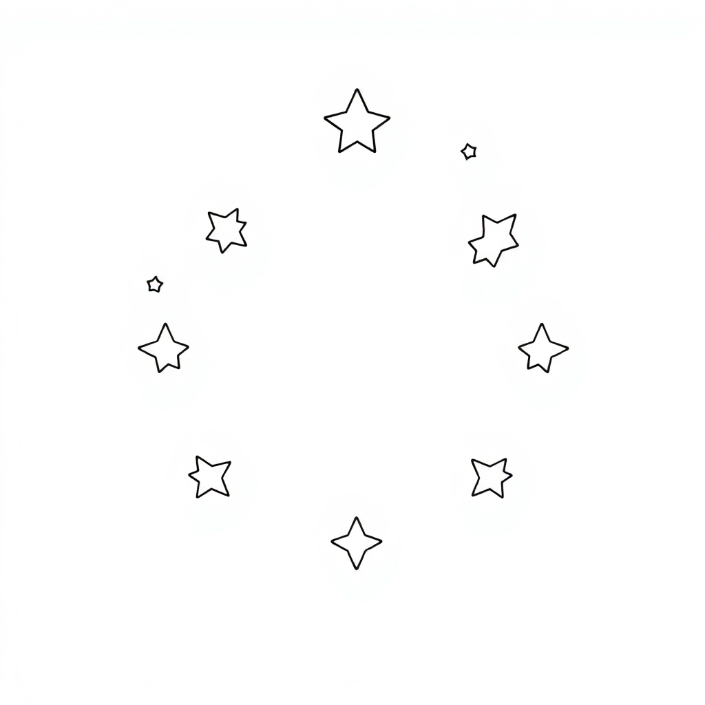 Chibi Constellation Pattern Coloring Page