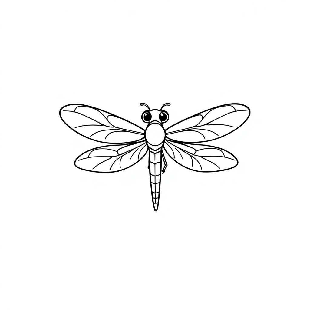 Chibi Dragonfly Coloring Page