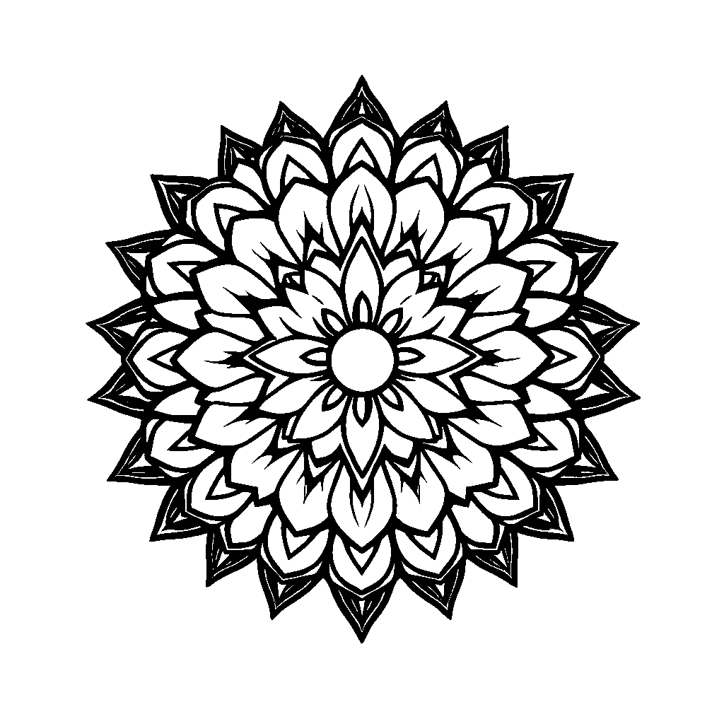 Chibi Flower Of Life Mandala Coloring Page
