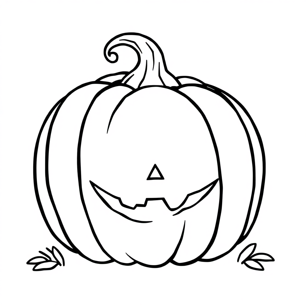 Chibi Halloween Pumpkin Coloring Page
