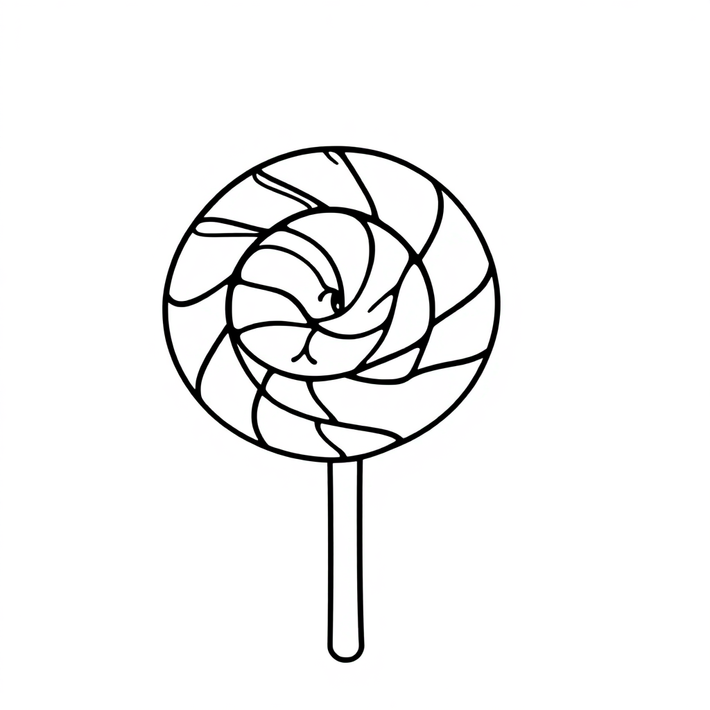 Chibi Lollipop Swirl Coloring Page