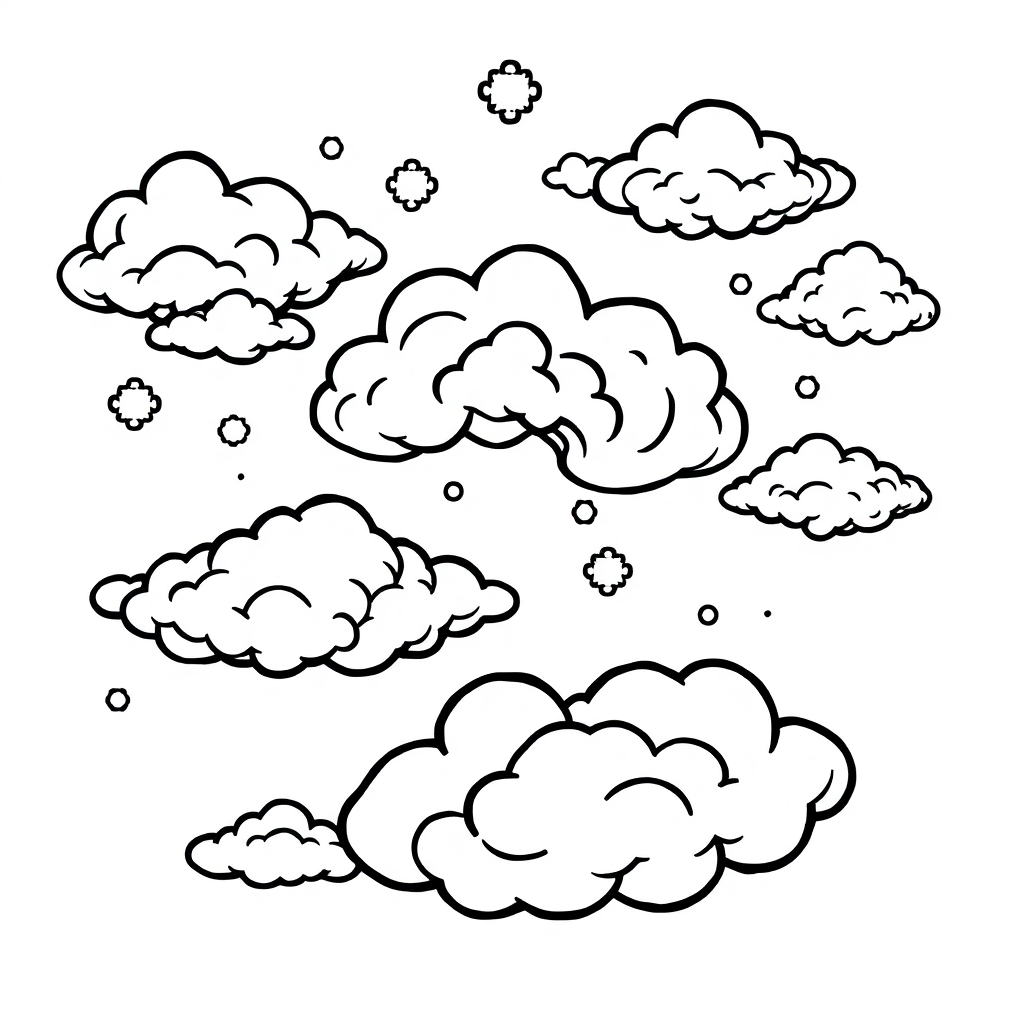 Chibi Nebula Clouds Coloring Page