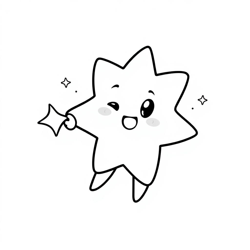 Chibi Shooting Star Coloring Page