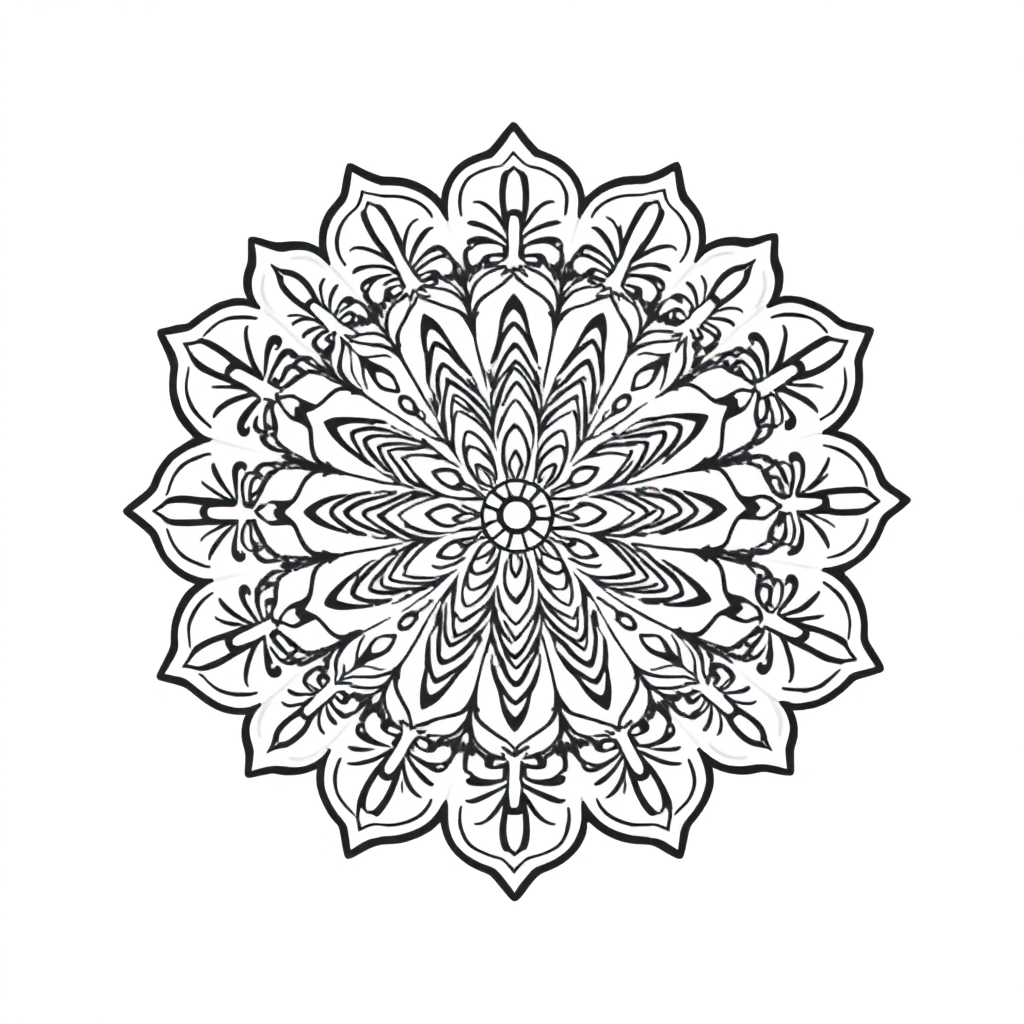 Chibi Vintage Lace Mandala Coloring Page