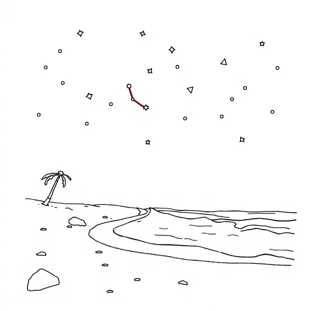 Constellation Pattern On Beach Coloring Page
