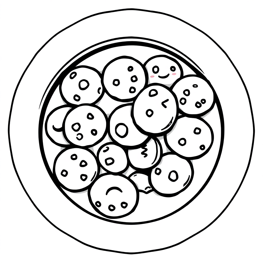 Cookies Plate In Space Coloring Page