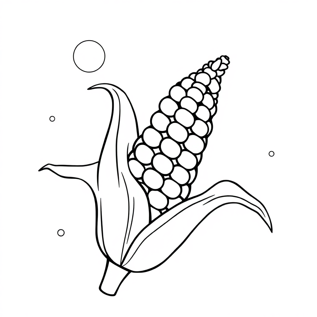 Corn On Cob In Space Coloring Page