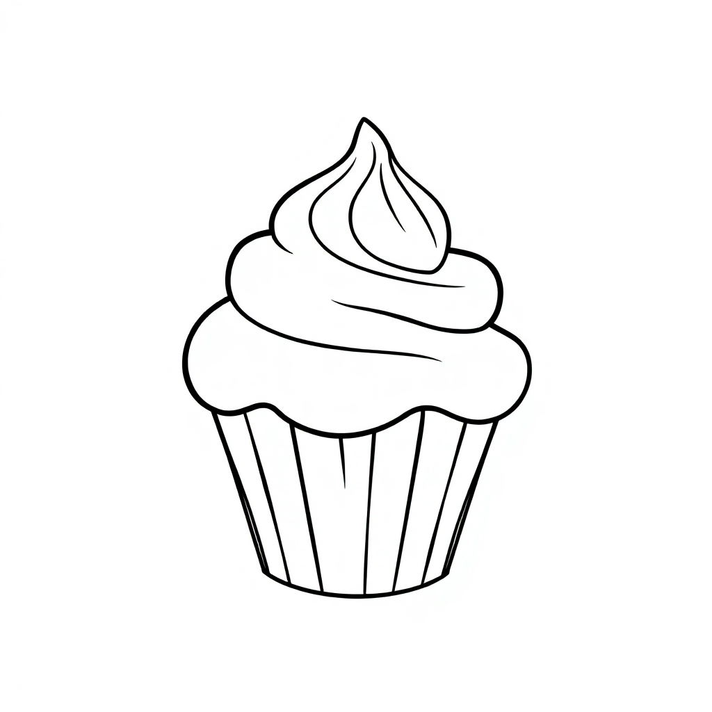 Cupcake Decorated In Space Coloring Page
