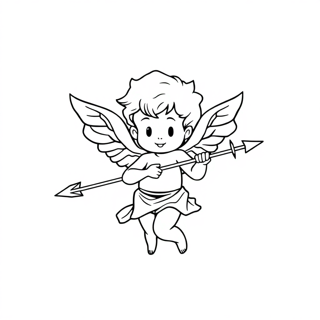 Cupid With Arrow Coloring Page