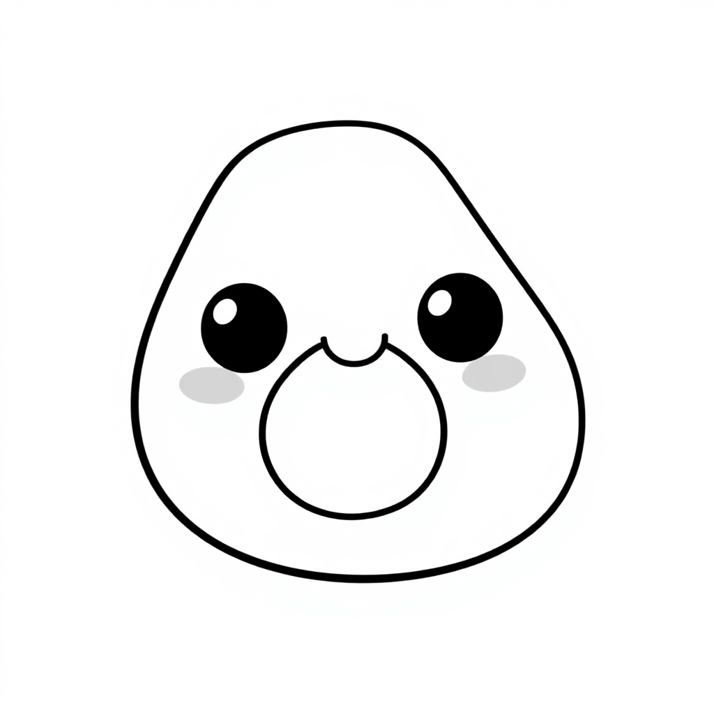 Cute Avocado Coloring Page