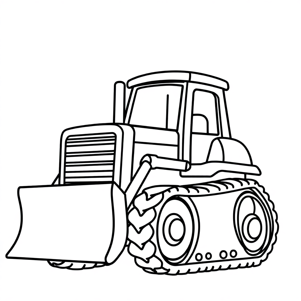 Cute Bulldozer Coloring Page