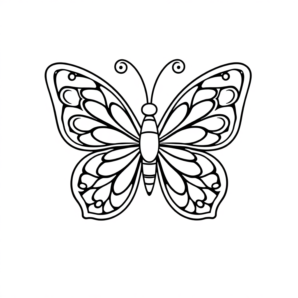 Cute Butterfly Mandala Coloring Page