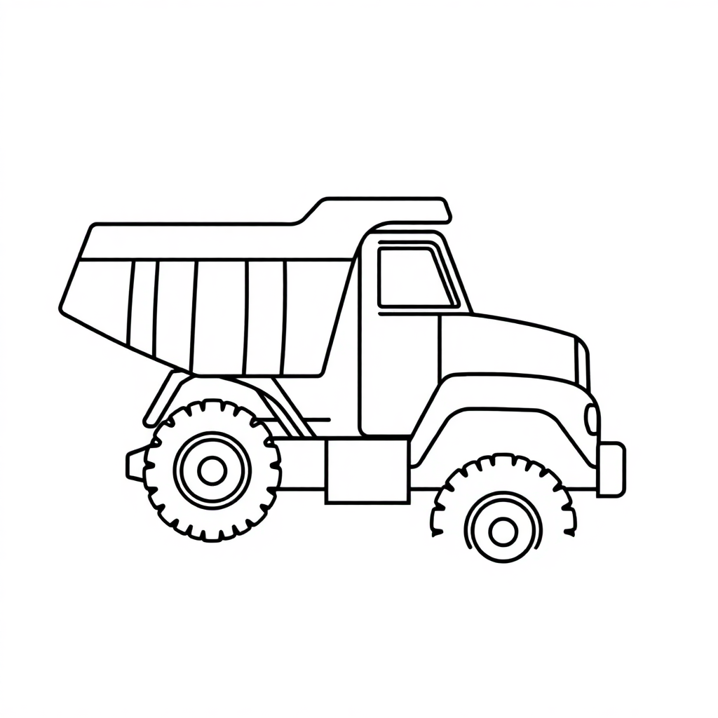 Cute Dump Truck Coloring Page