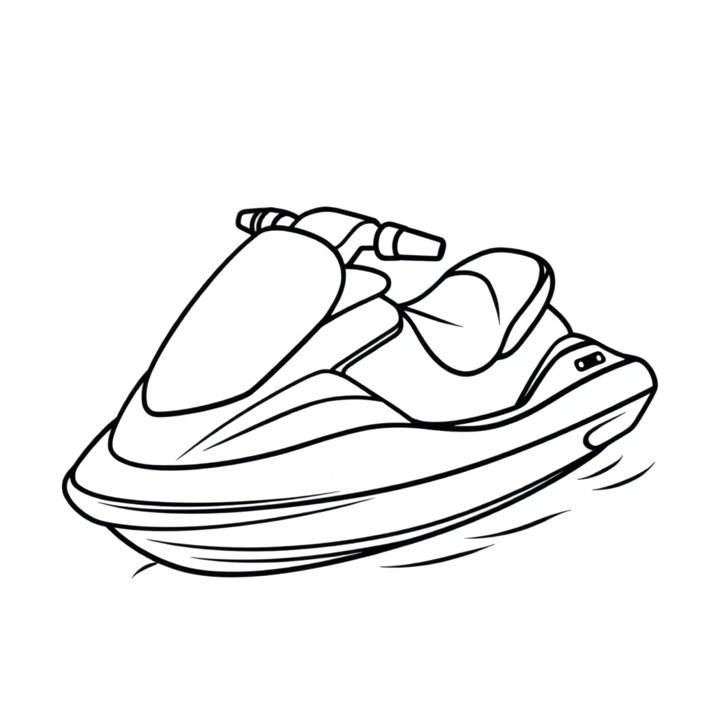 Cute Jet Ski Coloring Page