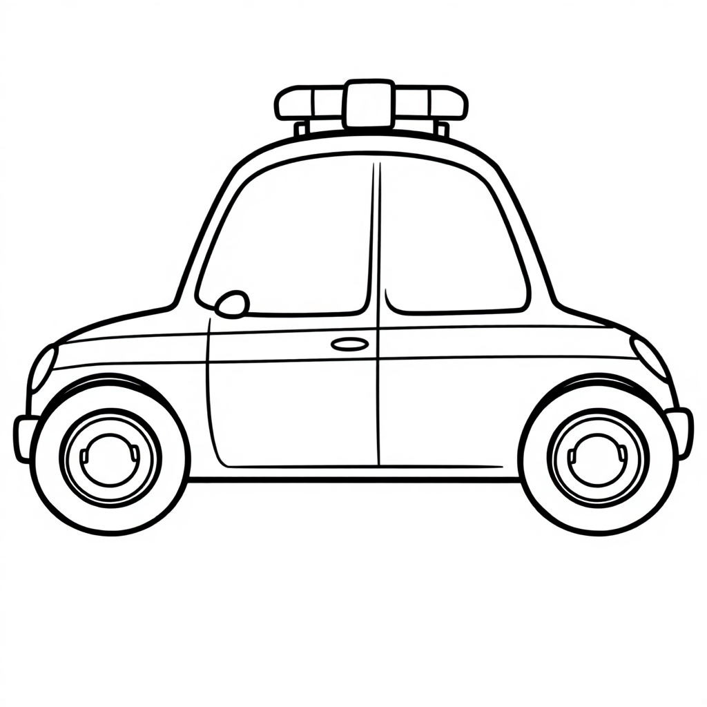 Cute Police Car Coloring Page