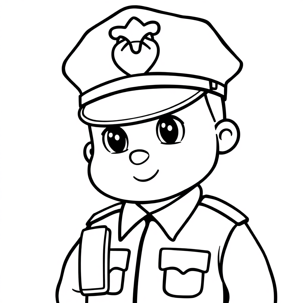 Cute Police Officer Coloring Page