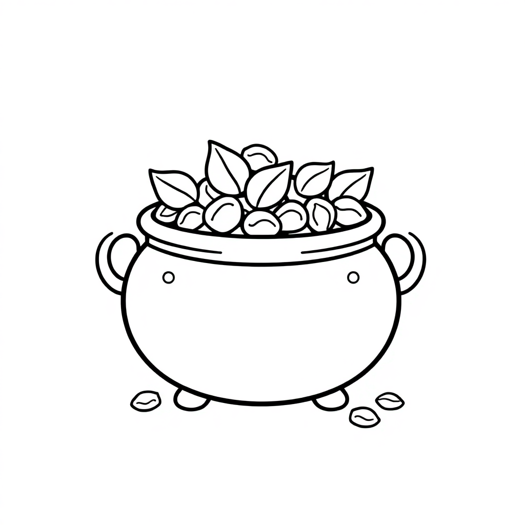 Cute Pot Of Gold Coloring Page