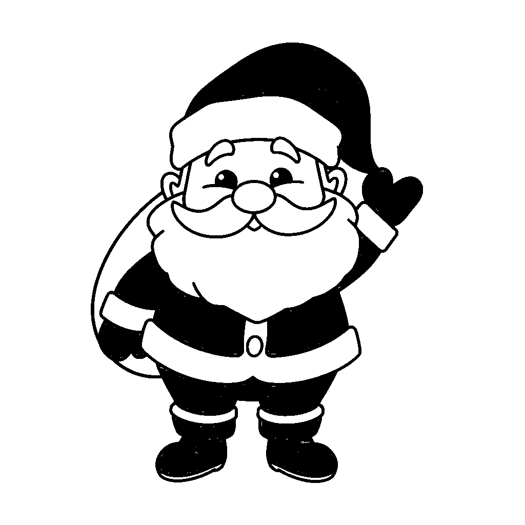 Cute Santa Claus Coloring Page