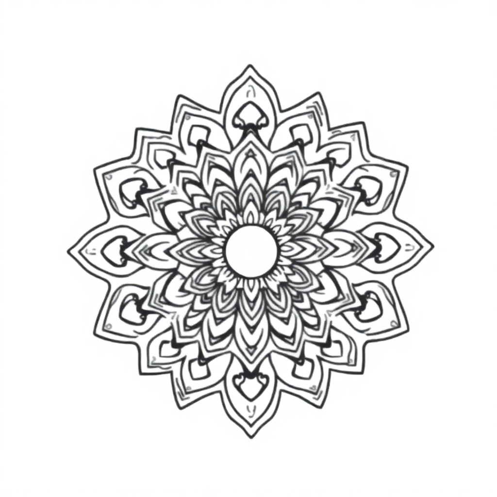 Cute Tibetan Mandala Coloring Page