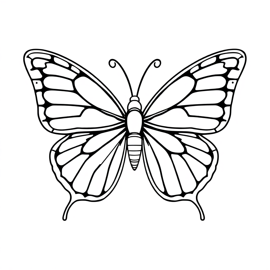 Printable Detailed Butterfly With Detailed Wings Coloring Page