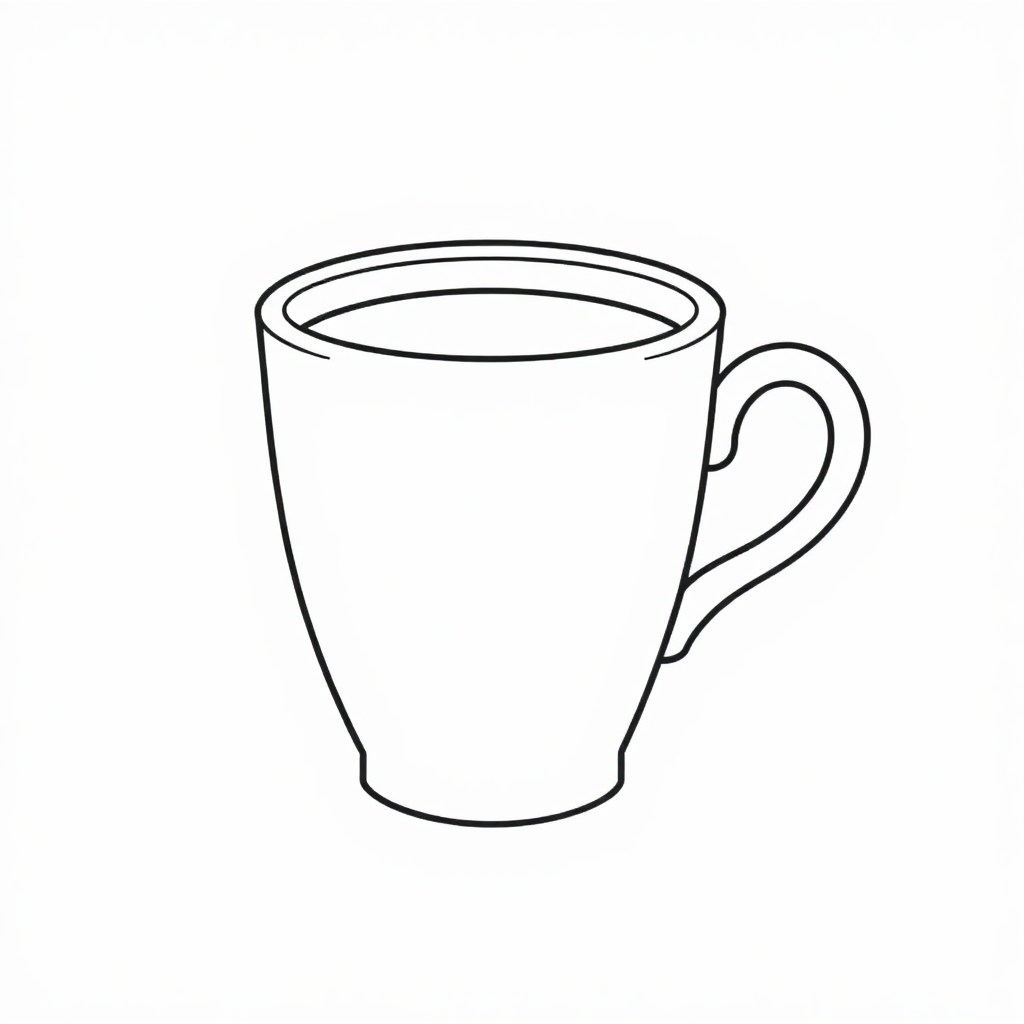 Detailed Coffee Cup Coloring Page