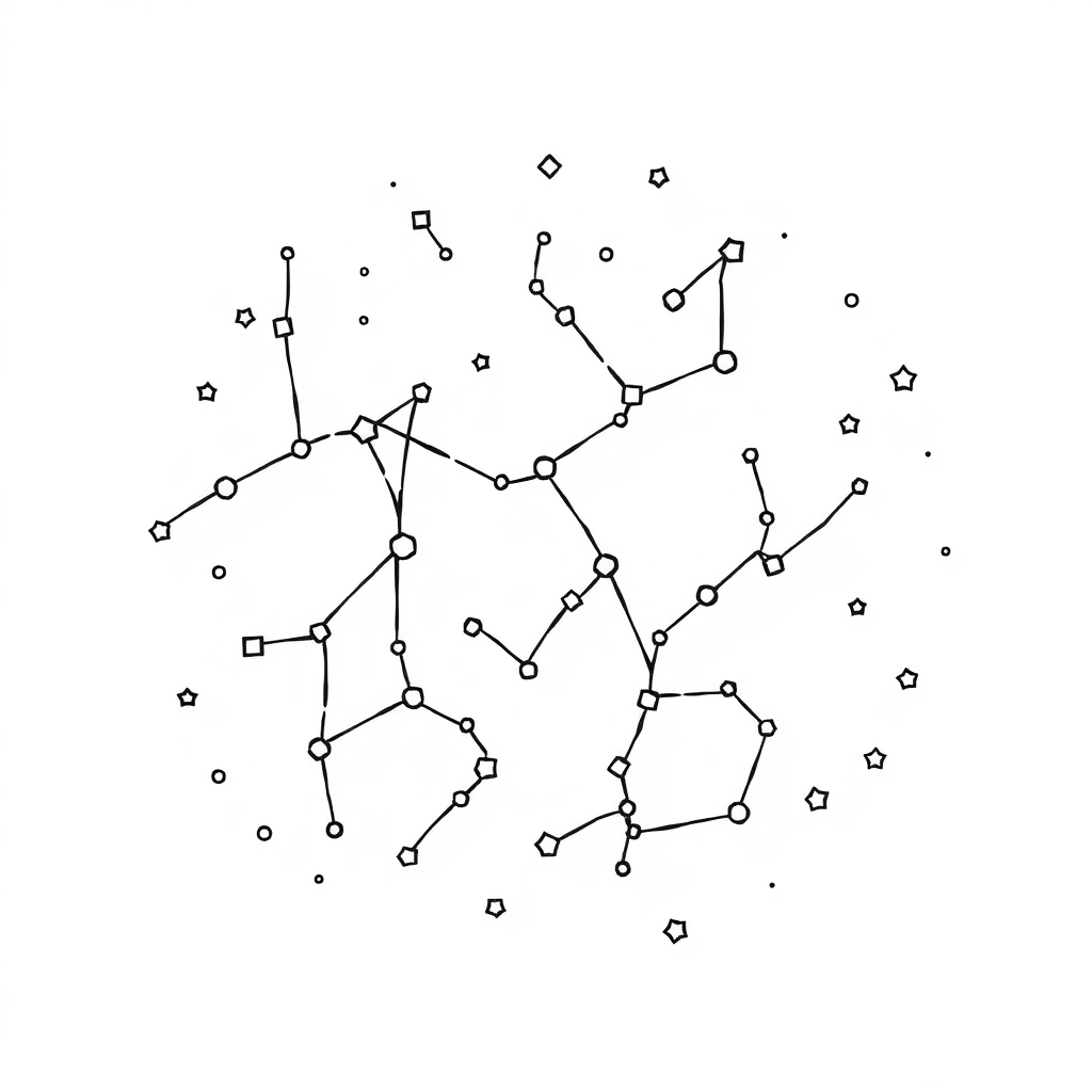 Detailed Constellation Pattern Coloring Page