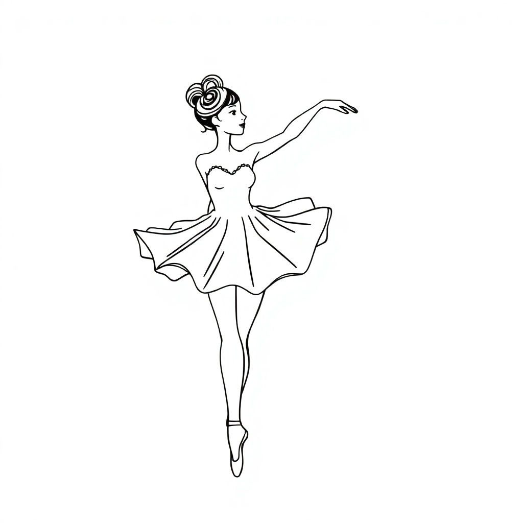 Detailed Dancer Ballet Coloring Page