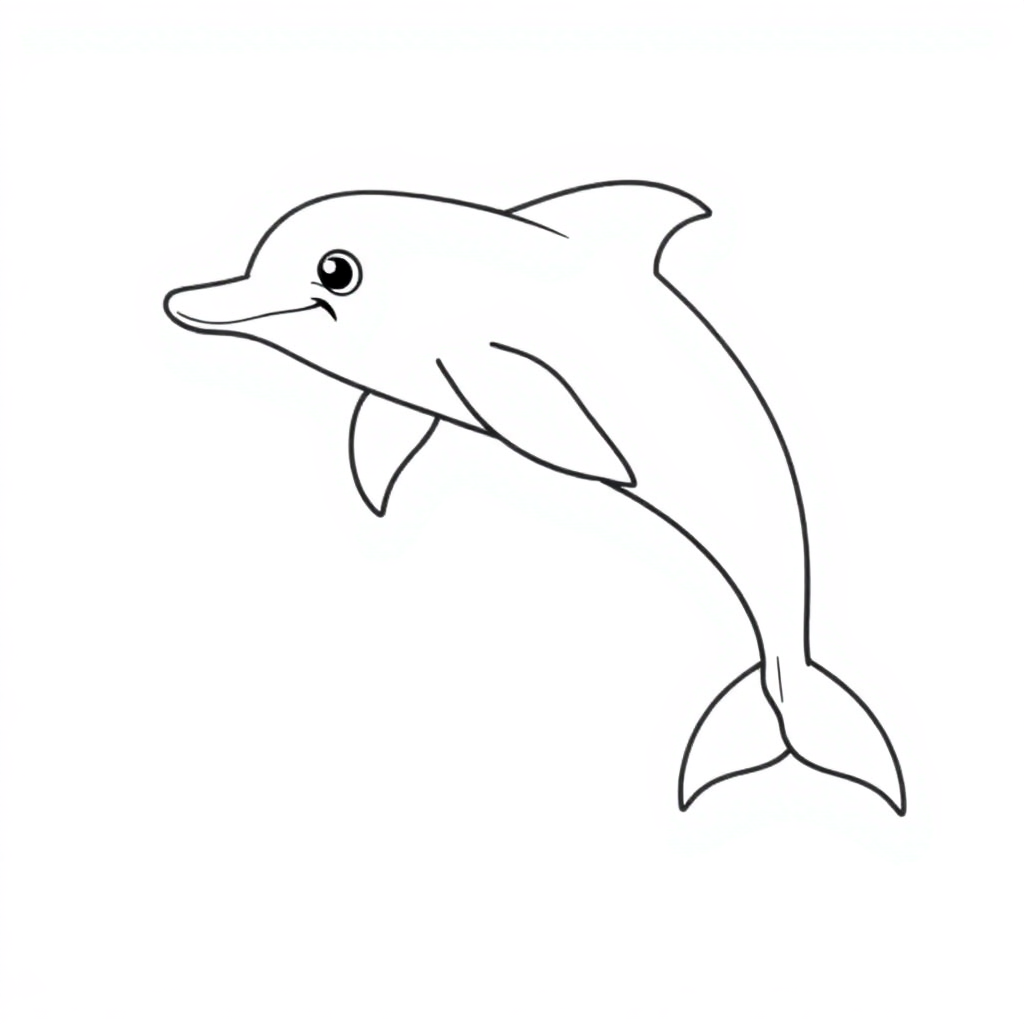 Detailed Dolphin Jumping Coloring Page