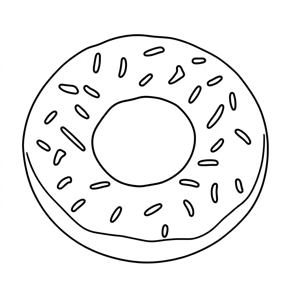 Detailed Donut With Sprinkles Coloring Page