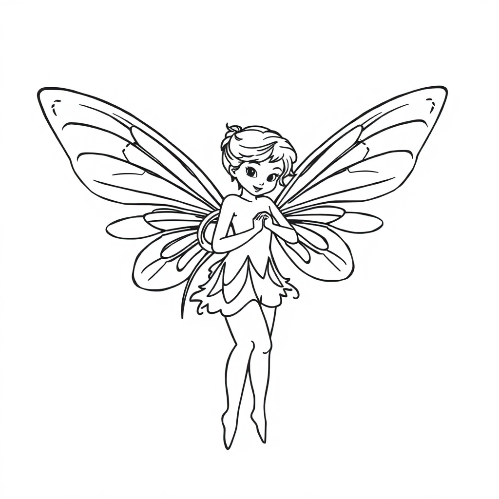 Detailed Fairy With Wings Coloring Page