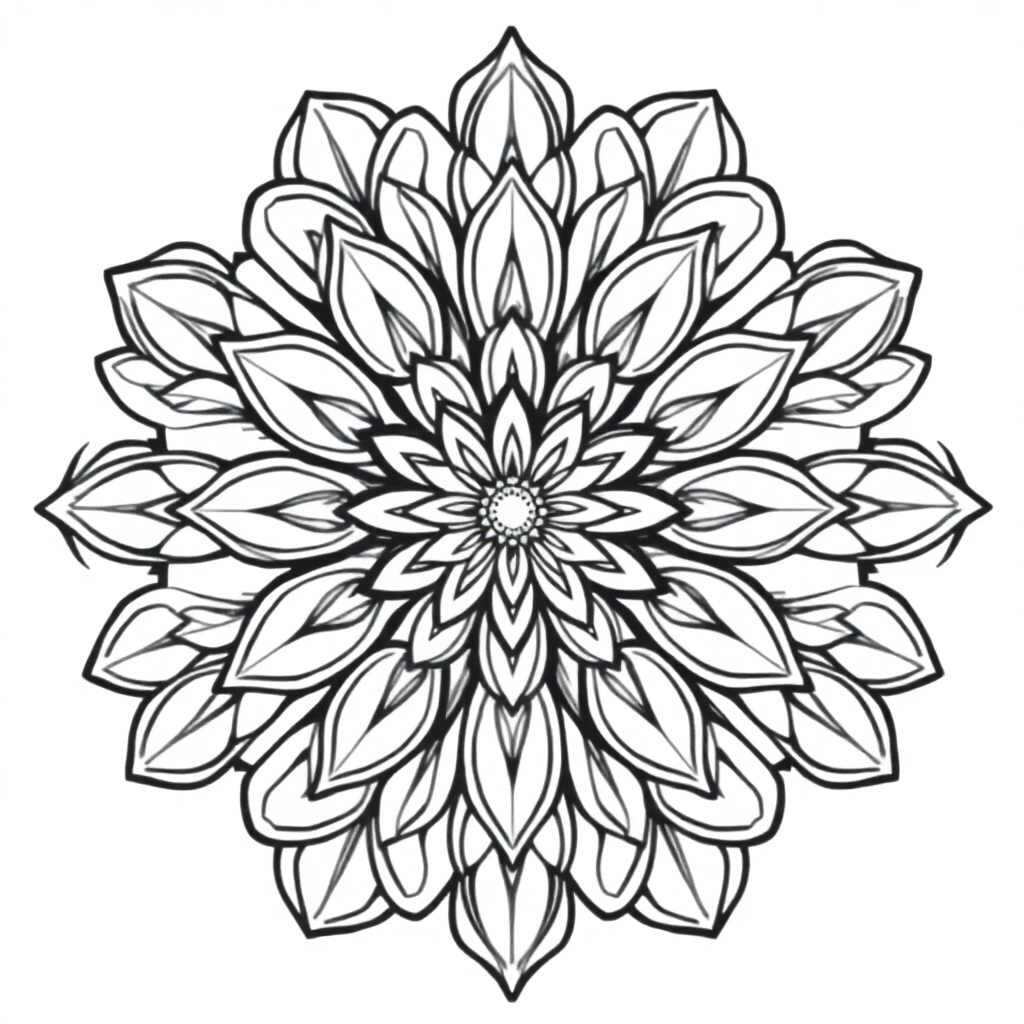 Printable Detailed Flower Of Life Mandala Coloring Page