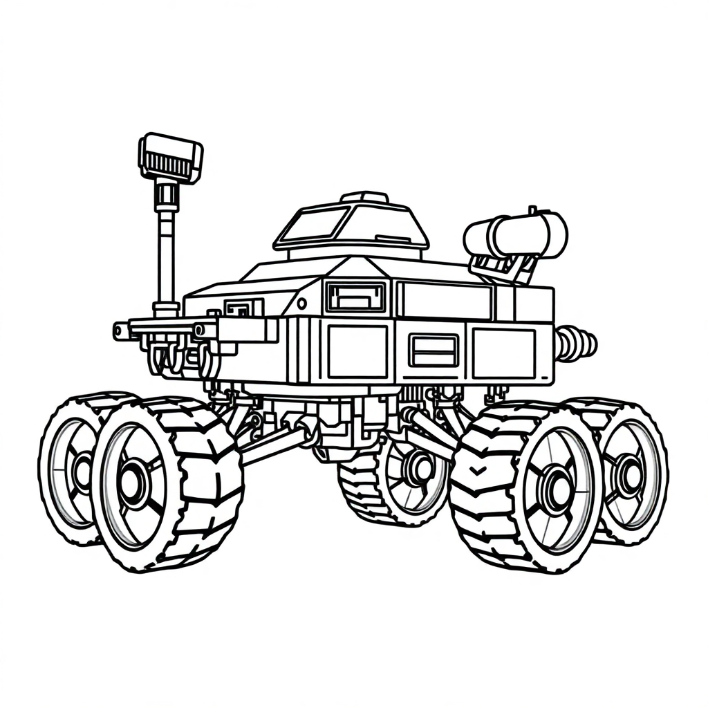 Detailed Mars Rover Coloring Page