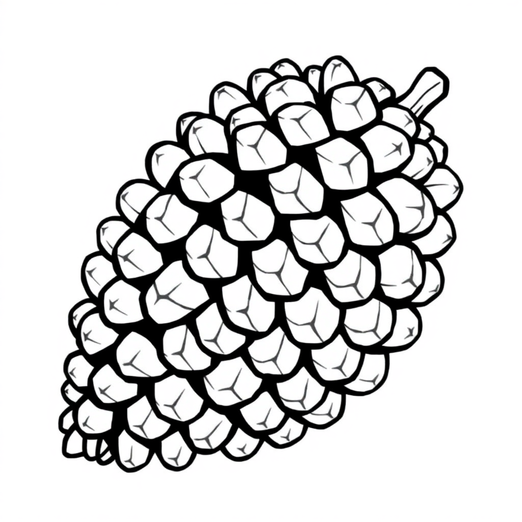 Detailed Pinecone Coloring Page