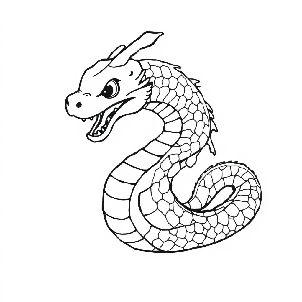 Detailed Sea Serpent Coloring Page