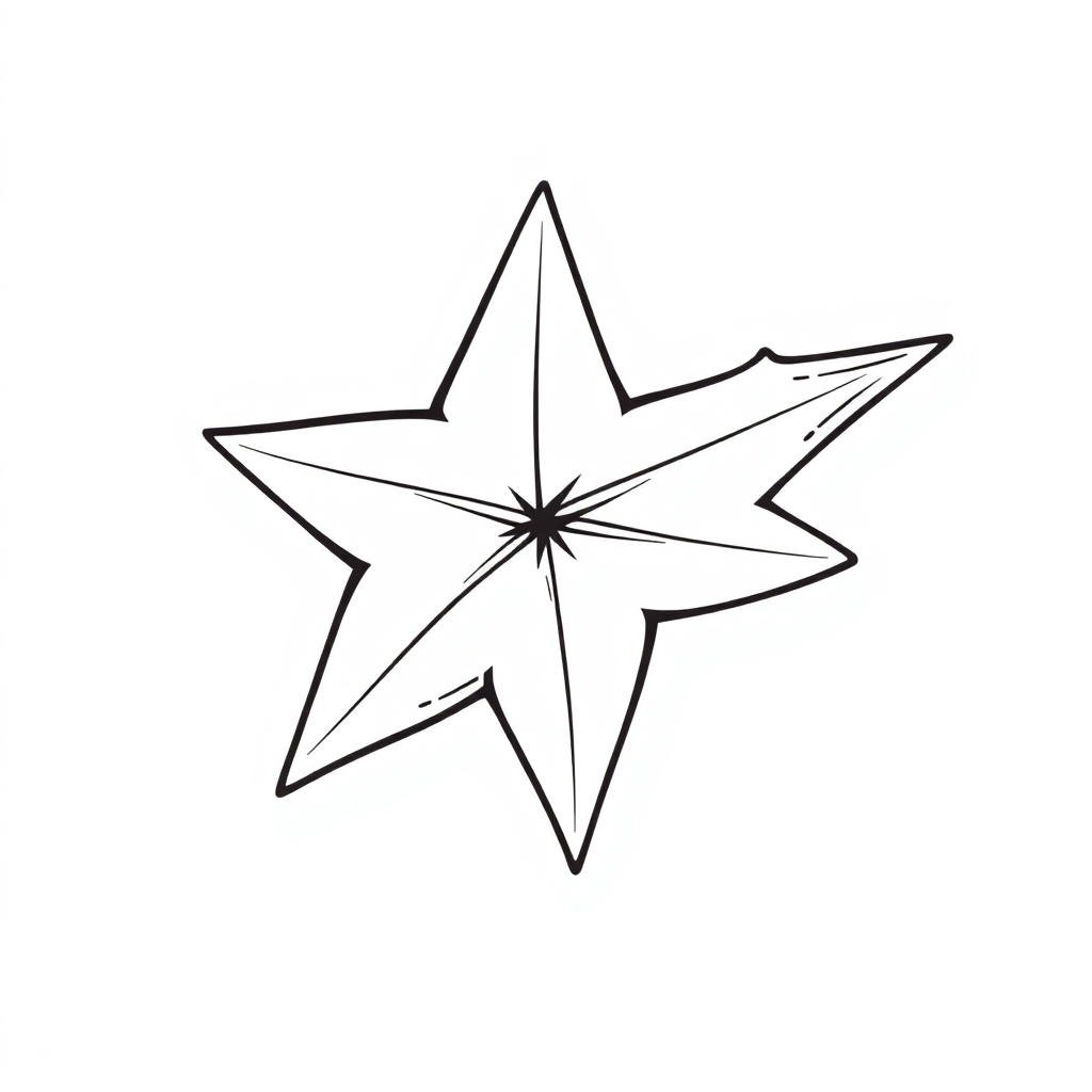 Printable Detailed Shooting Star Coloring Page