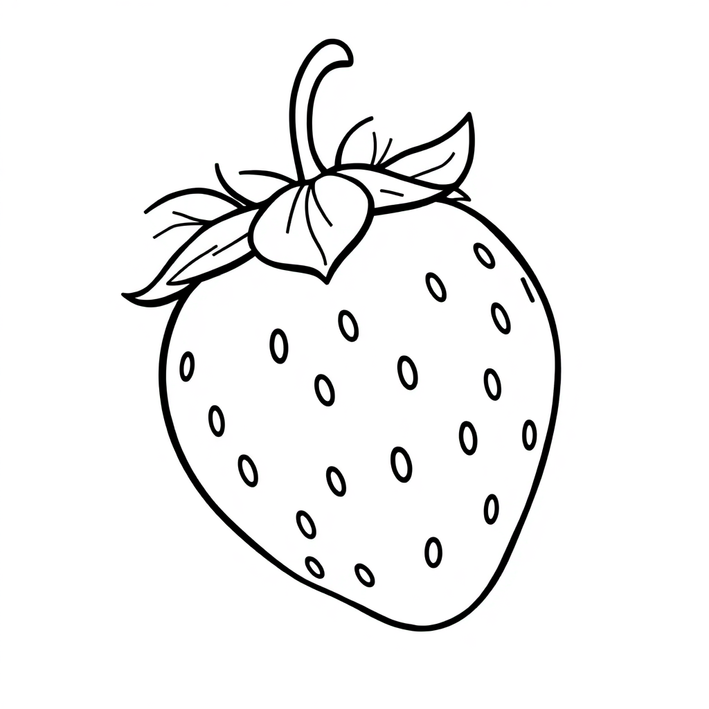 Detailed Strawberry Coloring Page