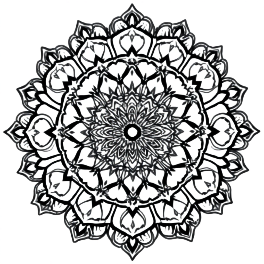 Detailed Vintage Lace Mandala Coloring Page