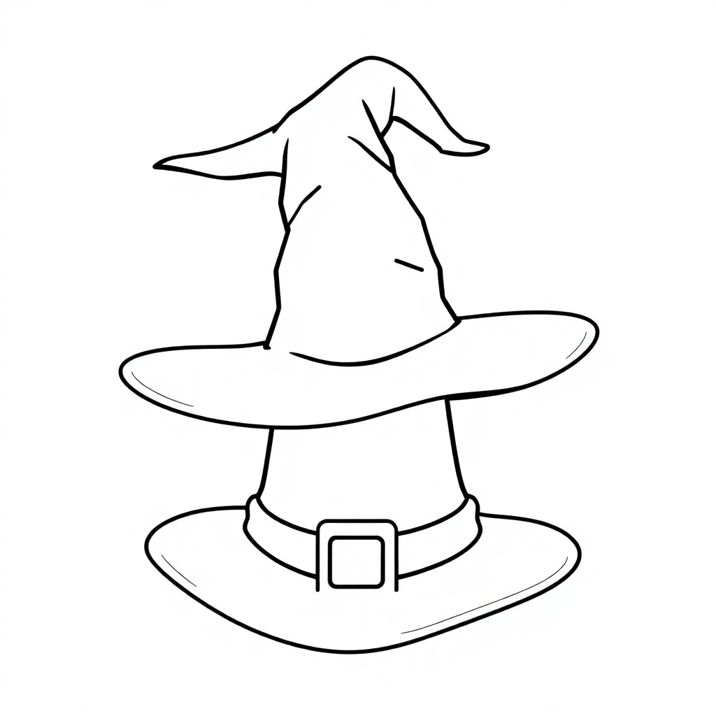 Detailed Witch Hat Coloring Page