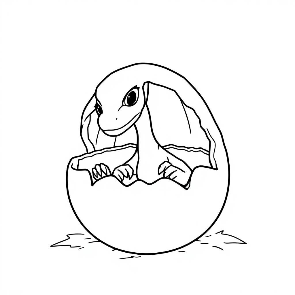 Dragon Egg Hatching Coloring Page