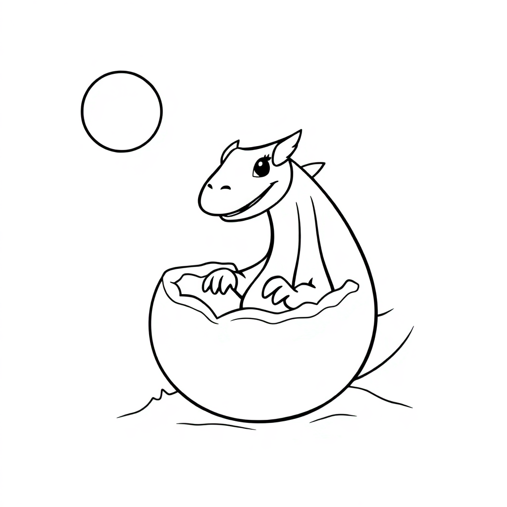 Dragon Egg Hatching In Space Coloring Page