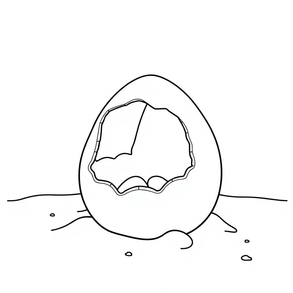 Dragon Egg Hatching On Beach Coloring Page