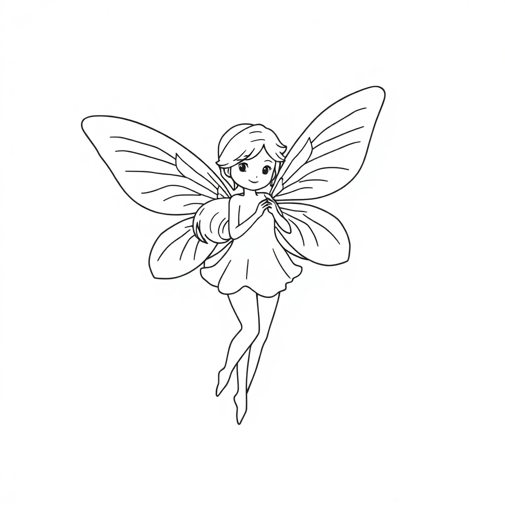 Fairy With Wings Coloring Page