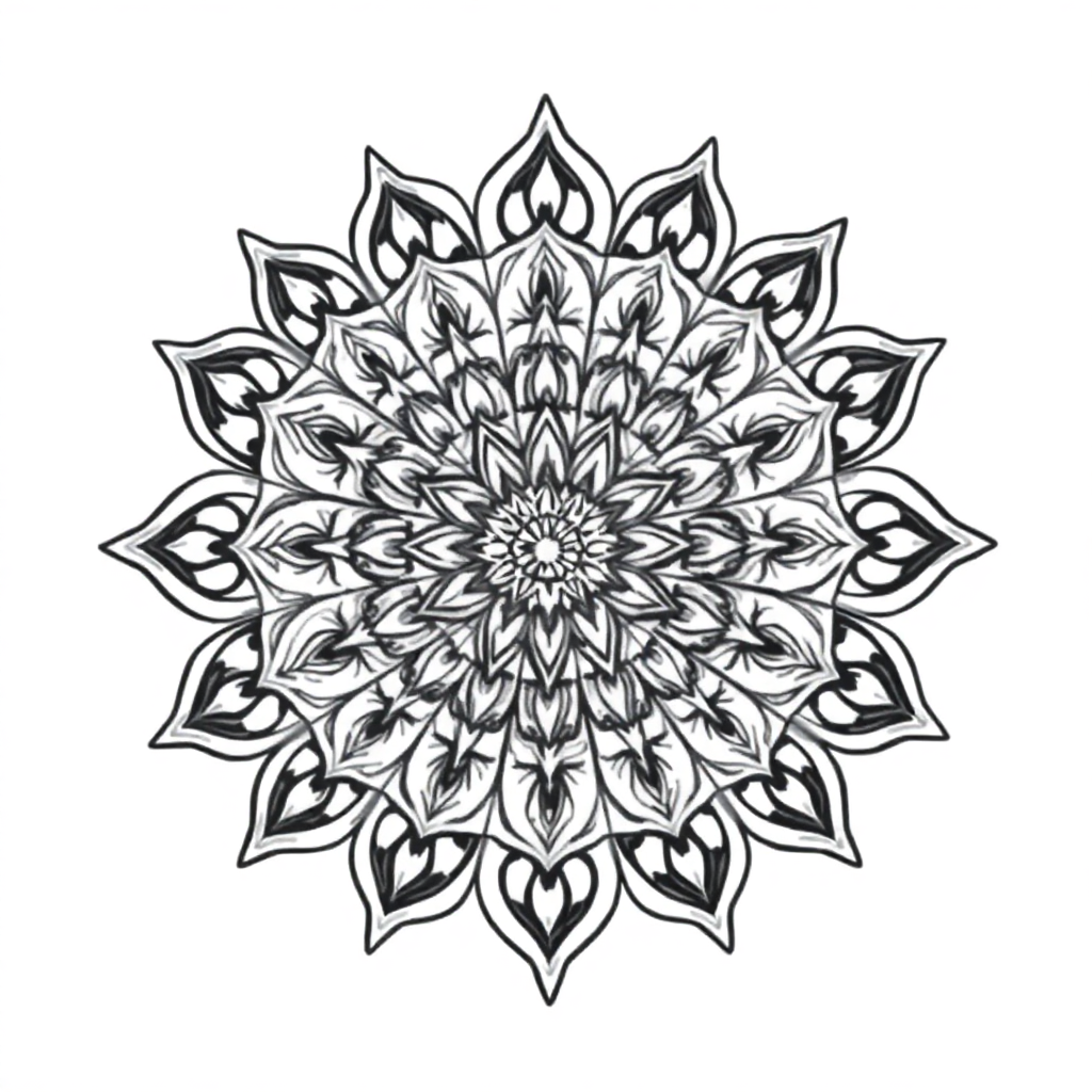 Fierce Art Nouveau Mandala Coloring Page